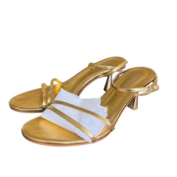 Metallic Gold Strappy Heels – Night-Out Glam Staple - Picture 3 of 5